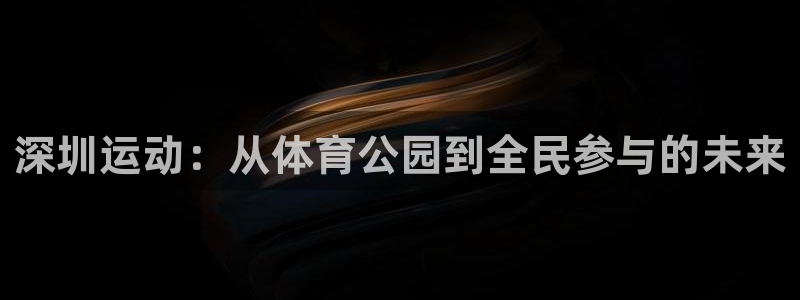3377体育官方正版app娱乐：深圳运动：从体育公园到全民参